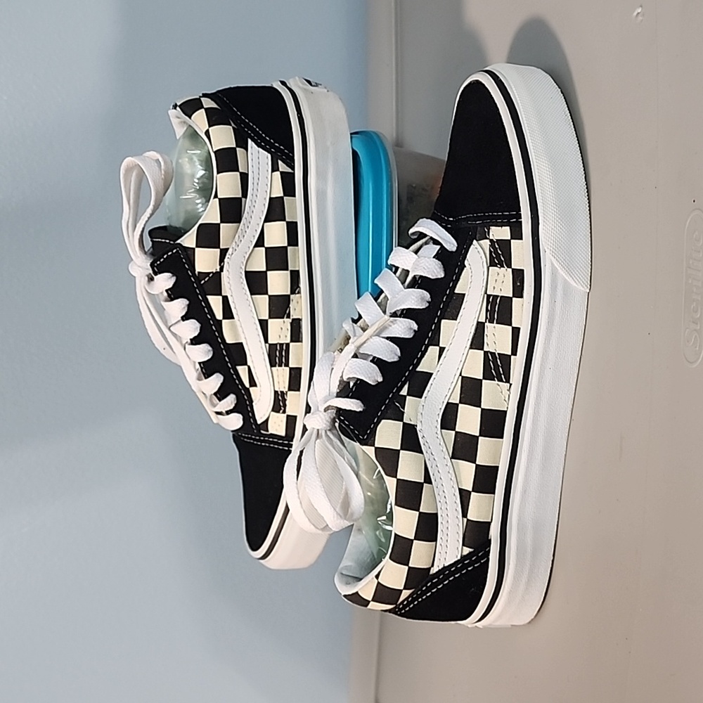 Vans Old Skool Checkerboard Shoe Black/White